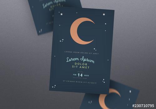 Event Poster Layout with Moon Illustration - 230710795 - 230710795