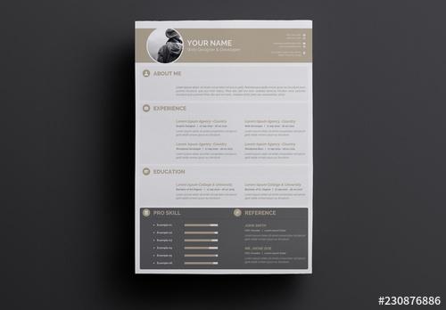 Gray and Tan Resume Layout - 230876886 - 230876886