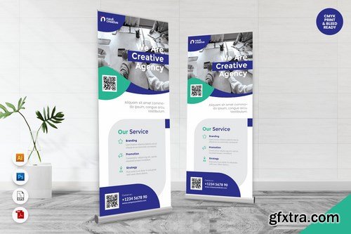 Creative Roll Up Banner AI & PSD Templates