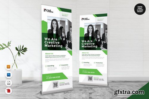 Creative Roll Up Banner AI & PSD Templates