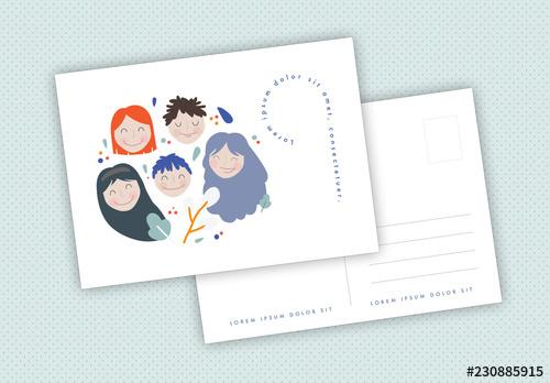 Illustrated Postcard Layouts - 230885915 - 230885915