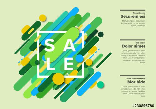 Sale Flyer Layout with Green Accents - 230896780 - 230896780