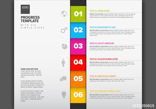 Vertical Six Step Infographic Layout - 231050819 - 231050819