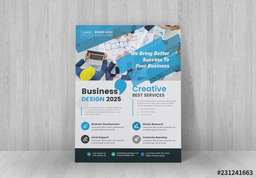 Business Flyer With Blue Accents - 231241663 - 231241663