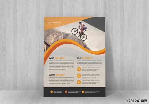 Business Flyer With Orange Accents - 231241665 - 231241665