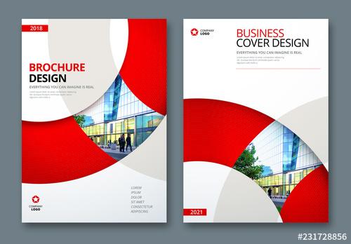 Business Report Cover Layouts with Circles - 231728856 - 231728856