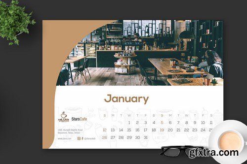 2020 Cafe - Coffee Calendar Desk Pro