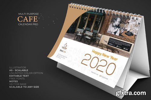 2020 Cafe - Coffee Calendar Desk Pro