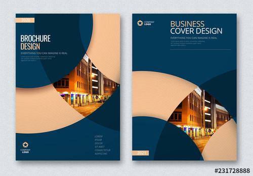 Business Report Cover Layouts with Circles - 231728888 - 231728888