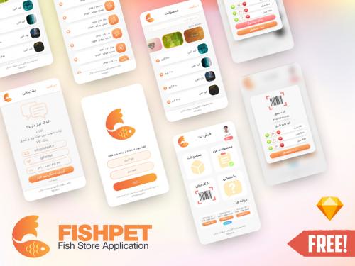 Flat Design - Fish Store UI-KIT - flat-design-fish-store-free-ui-kit