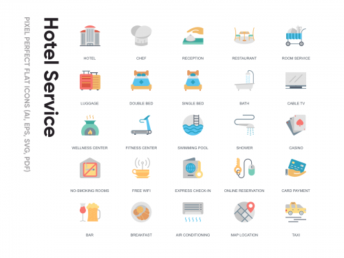 Flat Icon - Hotel Service - flat-icon-hotel-service