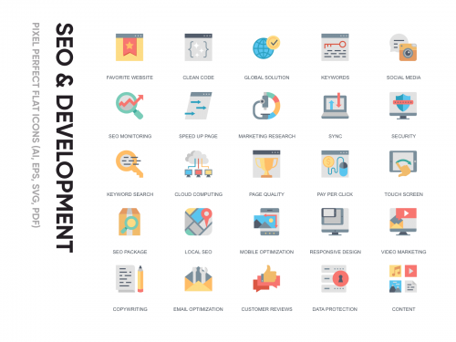 Flat Icon - Seo & Development - flat-icon-seo-development