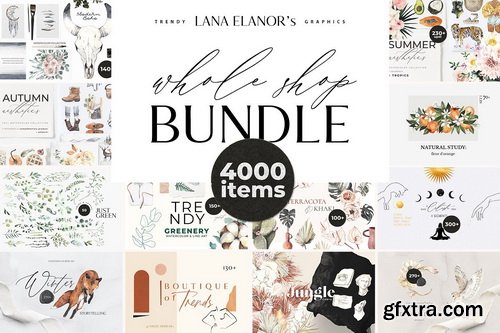 CM - BUNDLE Whole Shop watercolor &amp; design - 3980588