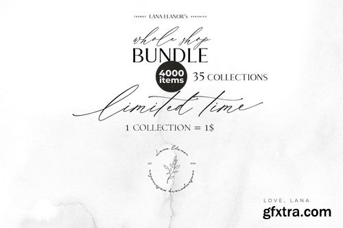 CM - BUNDLE Whole Shop watercolor &amp; design - 3980588