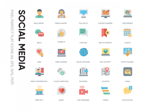 Flat Icon - Social media - flat-icon-social-media