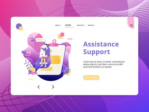 Flat Illustration Assistance Support - flat-illustration-assistance-support