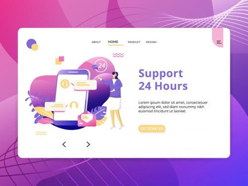 Flat Illustration Support 24 Hours - flat-illustration-support-24-hours