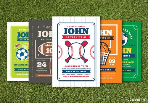 Sports-Themed Birthday Invitation Layout - 224390110 - 224390110