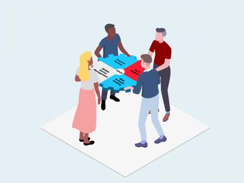 Flexible Working with Customers Isometric Illustration - flexible-working-with-customers-isometric-illustration