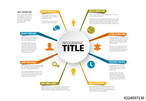 Infographic Layout with Colorful Ribbons - 224597130 - 224597130