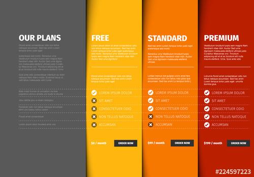 Product/Service Plan Price Comparison Layout - 224597223 - 224597223