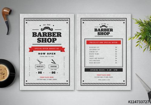 Barber Shop Flyer Layout - 224733727 - 224733727