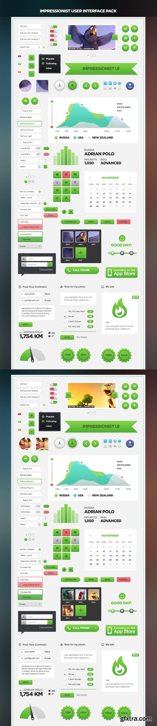 Impressionist UI Pack in PSD