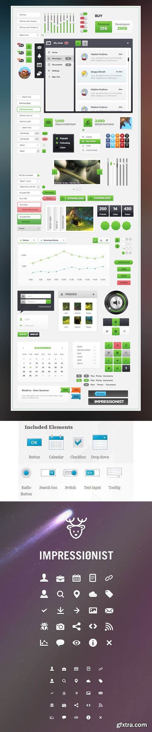 Impressionist UI Pack in PSD