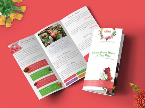 Flower Bouquet Shop - Bifold Brochure Template - flower-bouquet-shop-bifold-brochure-template