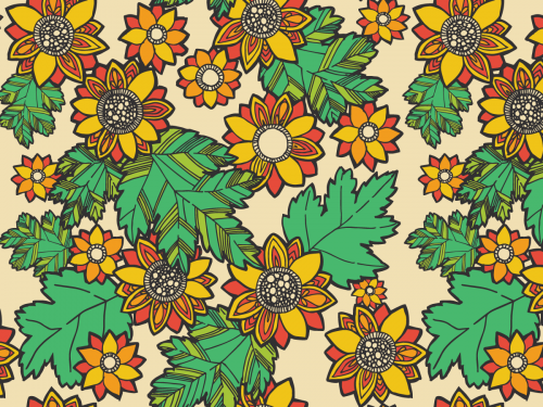 Flowers & leaves pattern - flowers-leaves-pattern