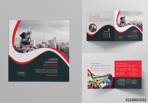 Square Bi-Fold Brochure Layout - 224901032 - 224901032