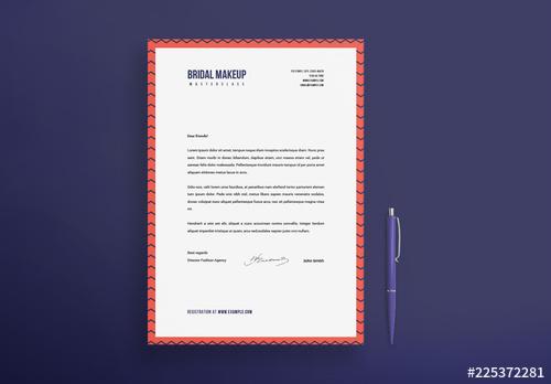 Letterhead Layout with Geometric Patterns - 225372281 - 225372281