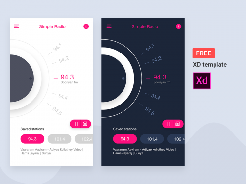 FM Radio Concept - Adobe XD - - fm-radio-concept-adobe-xd-free