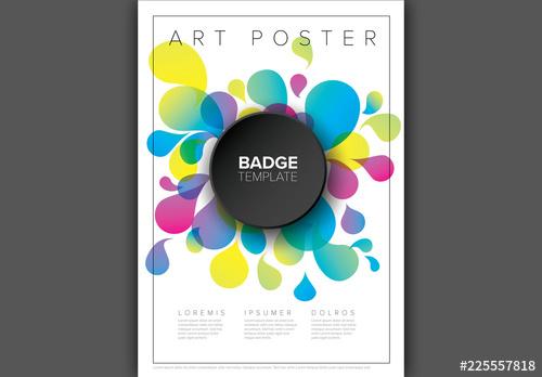 Poster Layout with Droplet Elements - 225557818 - 225557818