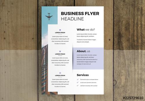 Business Flyer Layout with a Sidebar Photo - 225729610 - 225729610