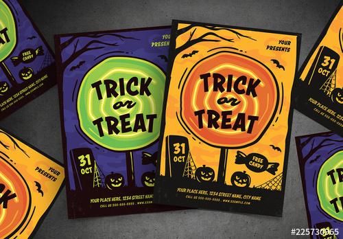 Trick or Treat Flyer Layout - 225730965 - 225730965