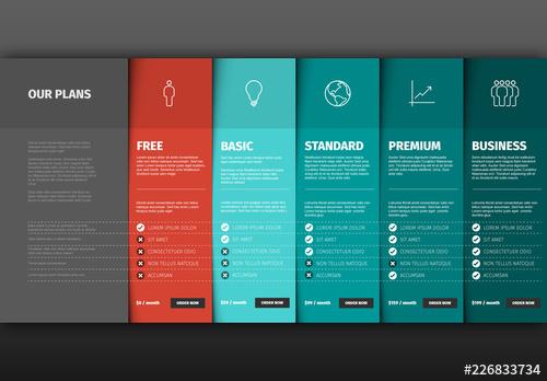 Product/Service Price Comparison Table Infographic Layout - 226833734 - 226833734