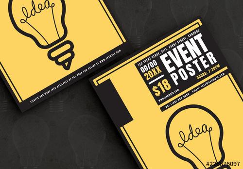 Event Flyer Layout with Lightbulb Illustration - 226876097 - 226876097