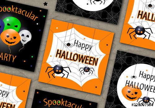 Halloween Cards Set - 228007954 - 228007954