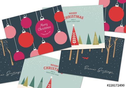 Christmas Card Layout Set - 228172490 - 228172490