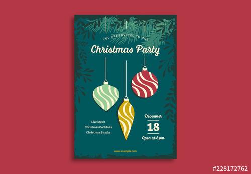 Christmas Party Flyer Layout - 228172762 - 228172762