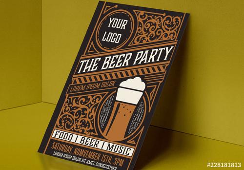 Beer Party Flyer Layout - 228181813 - 228181813