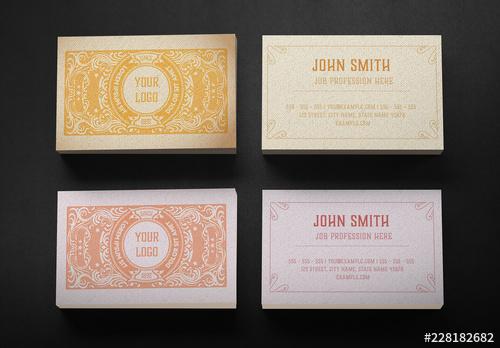 Vintage-Style Business Card Layout - 228182682 - 228182682