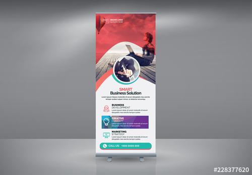 Advertising Roll-Up Banner Layout - 228377620 - 228377620