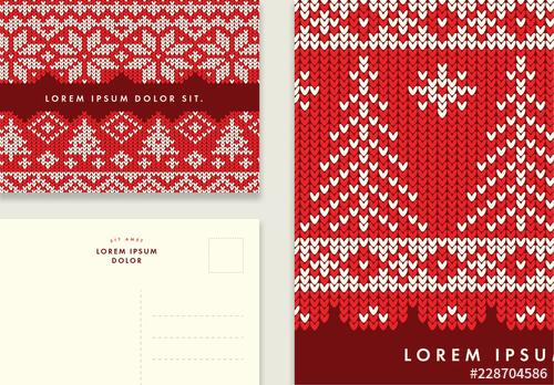 Postcard Layouts with Knitted Textures - 228704586 - 228704586