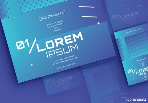Event Poster Layout with Geometric Elements - 220434084 - 220434084