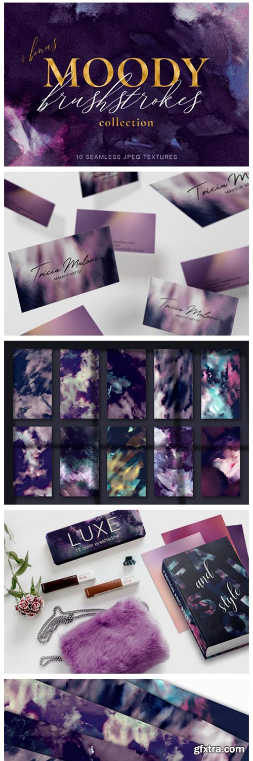 10 Seamless Brushstroke Digital Papers 2128495