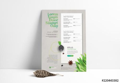 Menu Layout with Plant Imagery - 220443382 - 220443382