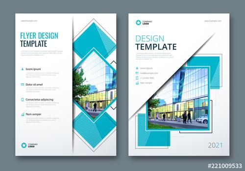 Flyer Layout with Layered Abstract Shapes - 221009533 - 221009533