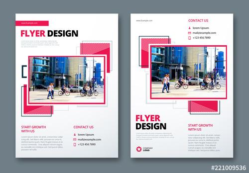 Flyer Layout with Layered Rectangular Shapes - 221009536 - 221009536